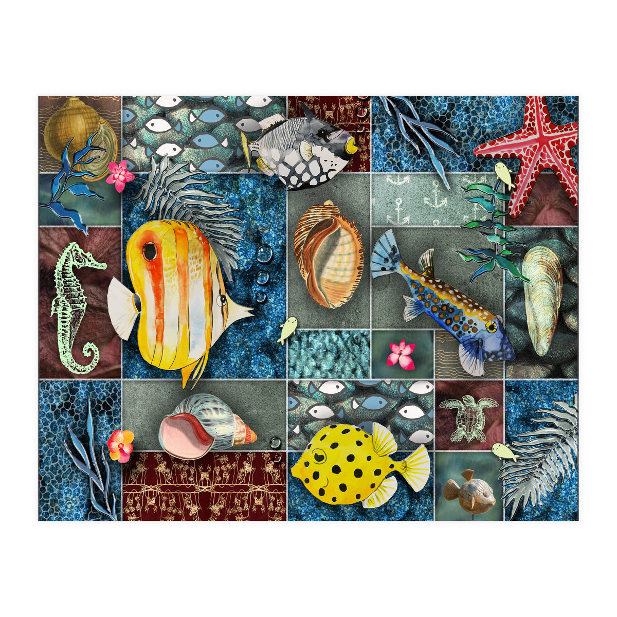 Sea Life Collage (Print Only)