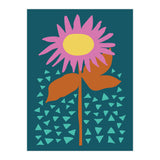 Pink Flower on Teal  (Print Only) thumbnail