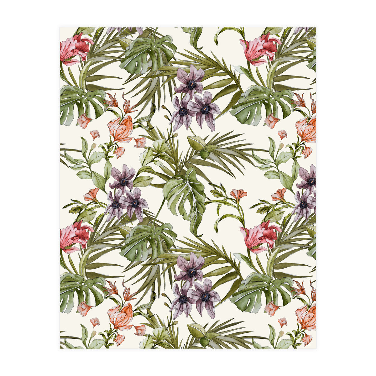 Watercolor tropical foliage (Print Only)