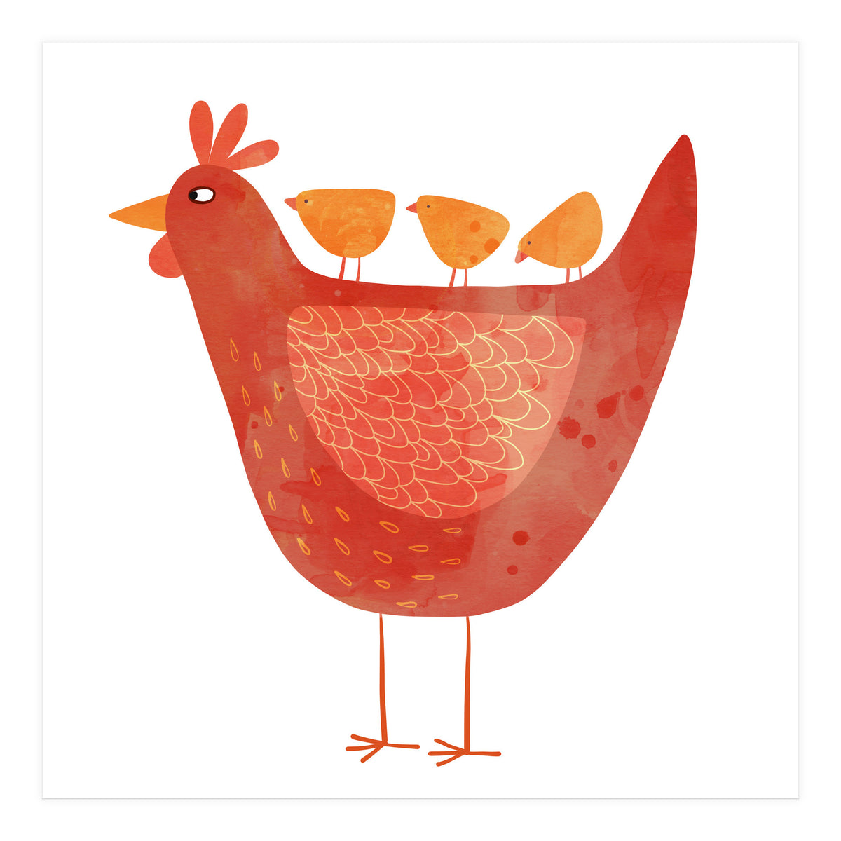 Hen and Chicks (Print Only)