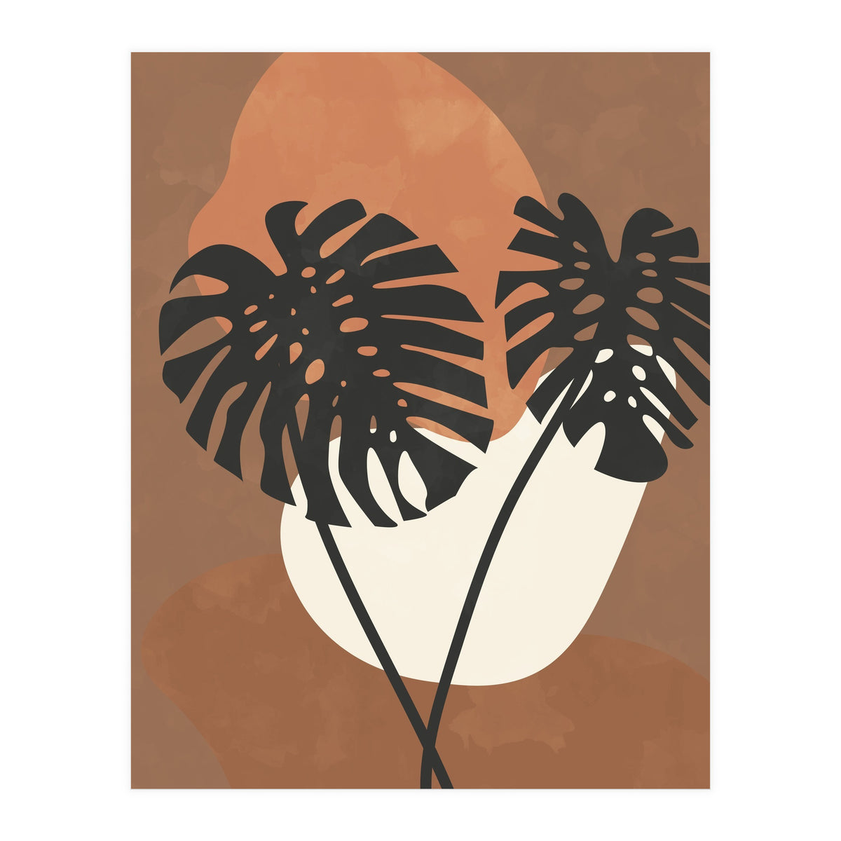 Boho Earth Tones Monstera (Print Only)