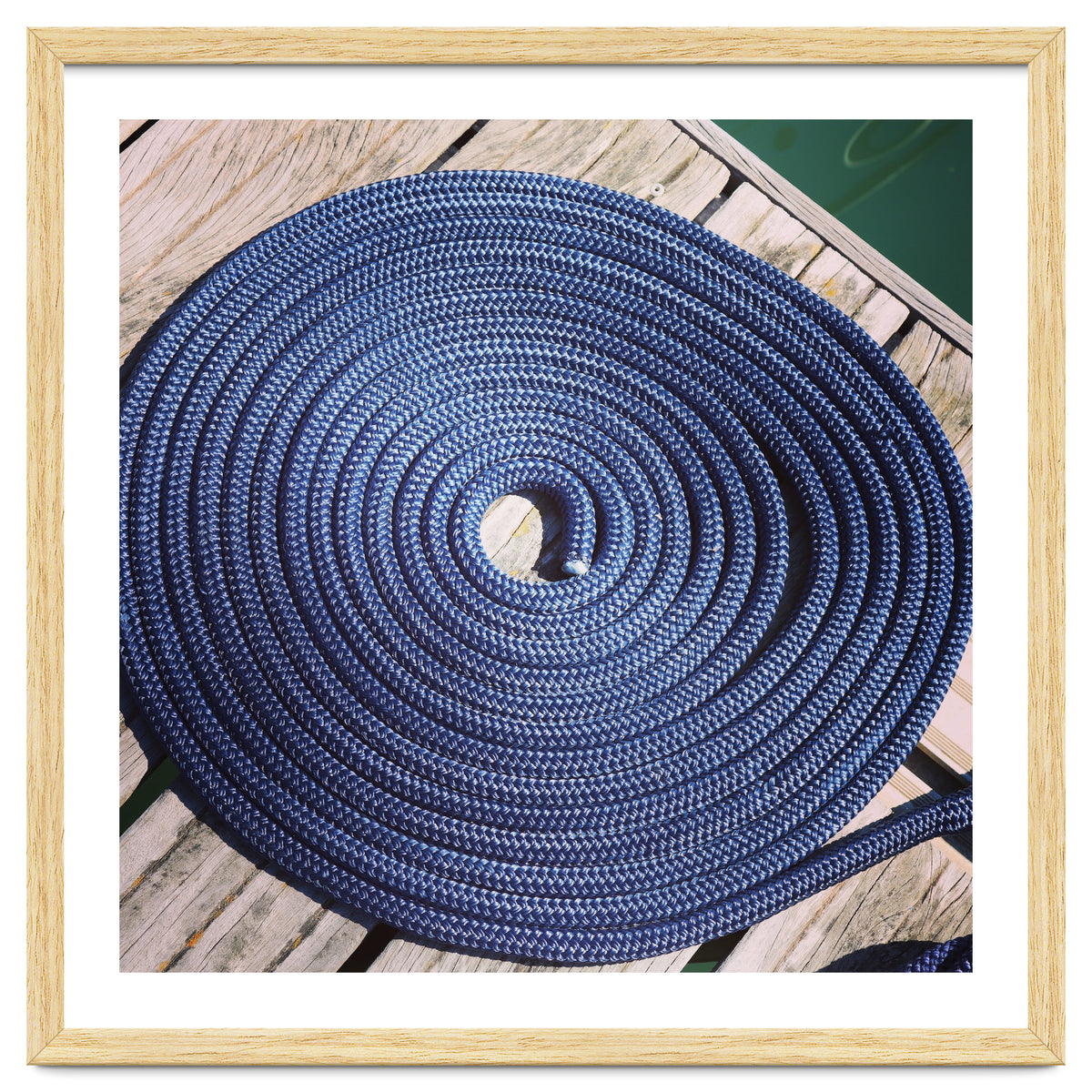 Blue rope coil