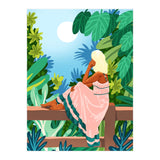 Forest Moon, Bohemian Woman Jungle Nature Tropical Colorful Travel Fashion Illustration (Print Only) thumbnail