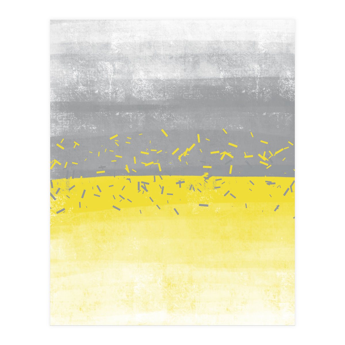 Abstract Painting No. 52 | Illuminating Yellow & Ultimate Grey (Print Only)