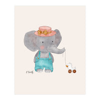 Baby Elephant And Duck (Print Only)