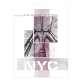 NYC Brooklyn Bridge Details | pink marble (Print Only) thumbnail