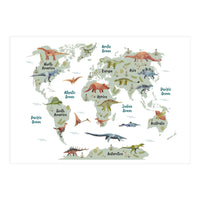 Dinosaur World Map  (Print Only)