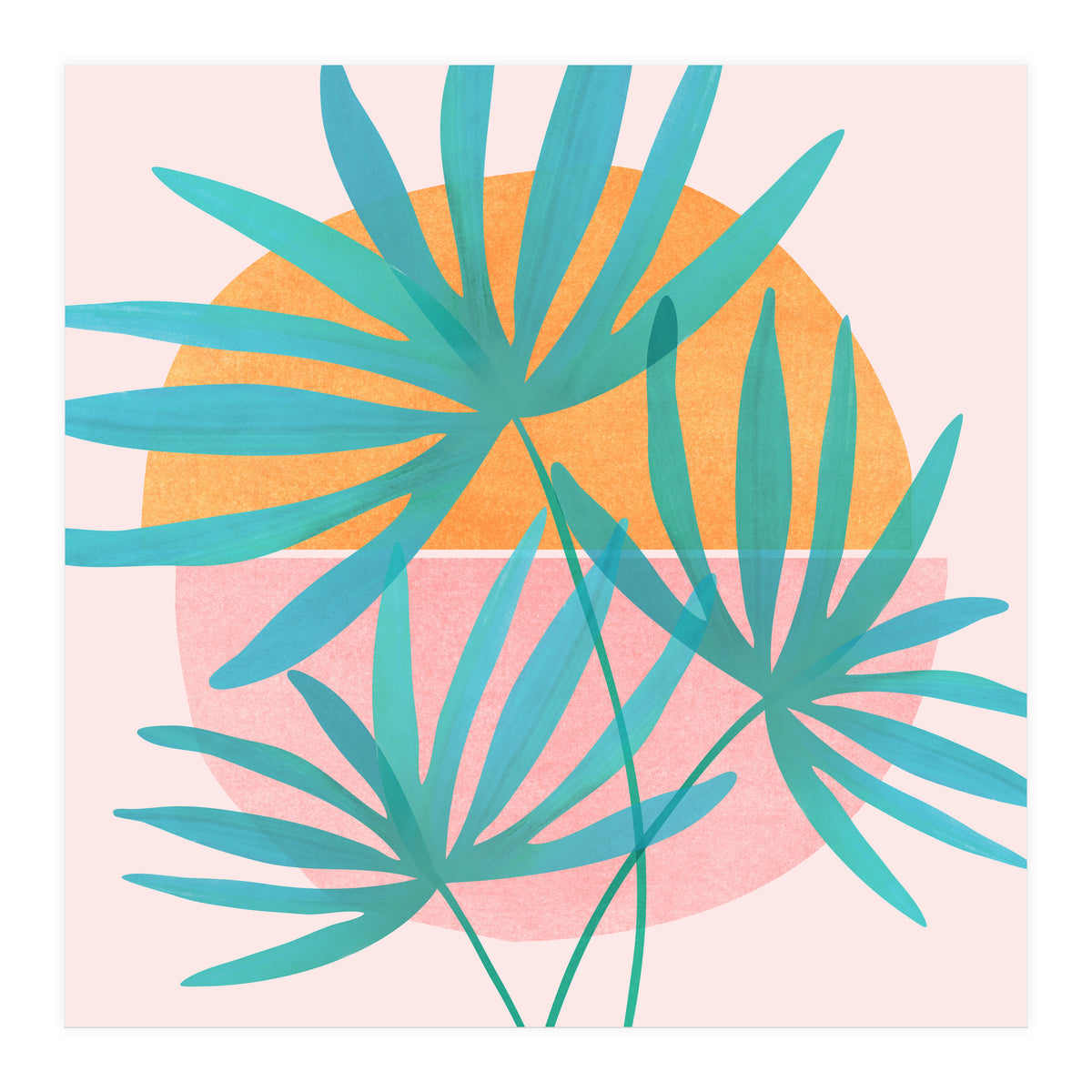 Retro Sunset Palms (Print Only)