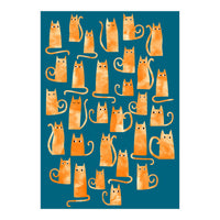 Ginger Cats Teal (Print Only)