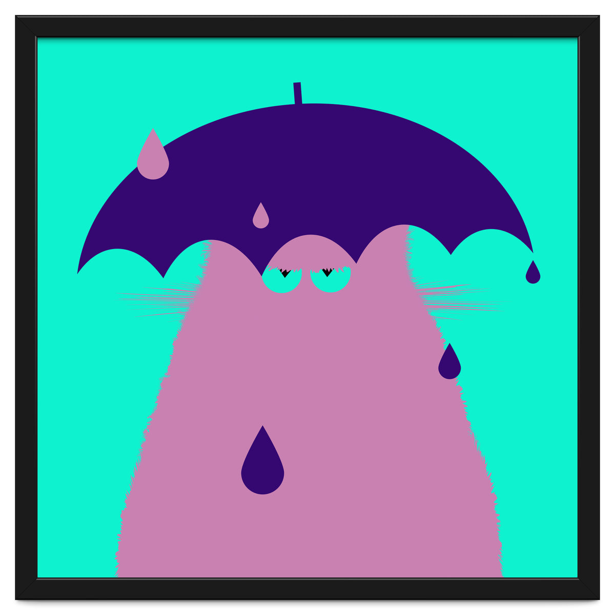 Lilac Cat With Umbrella