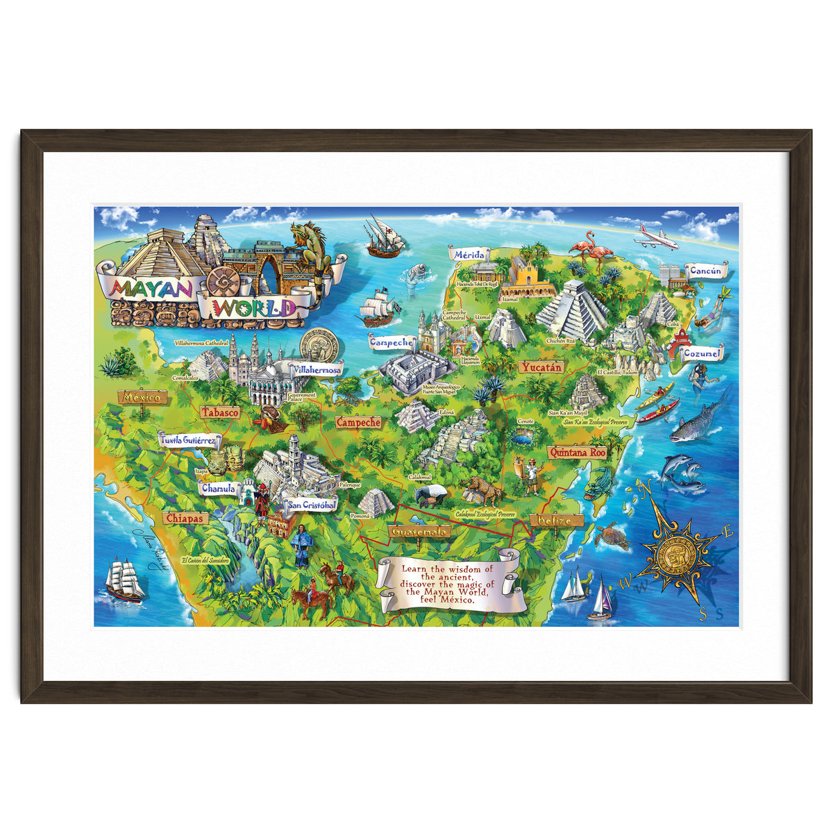 Yucatan Map Illustration