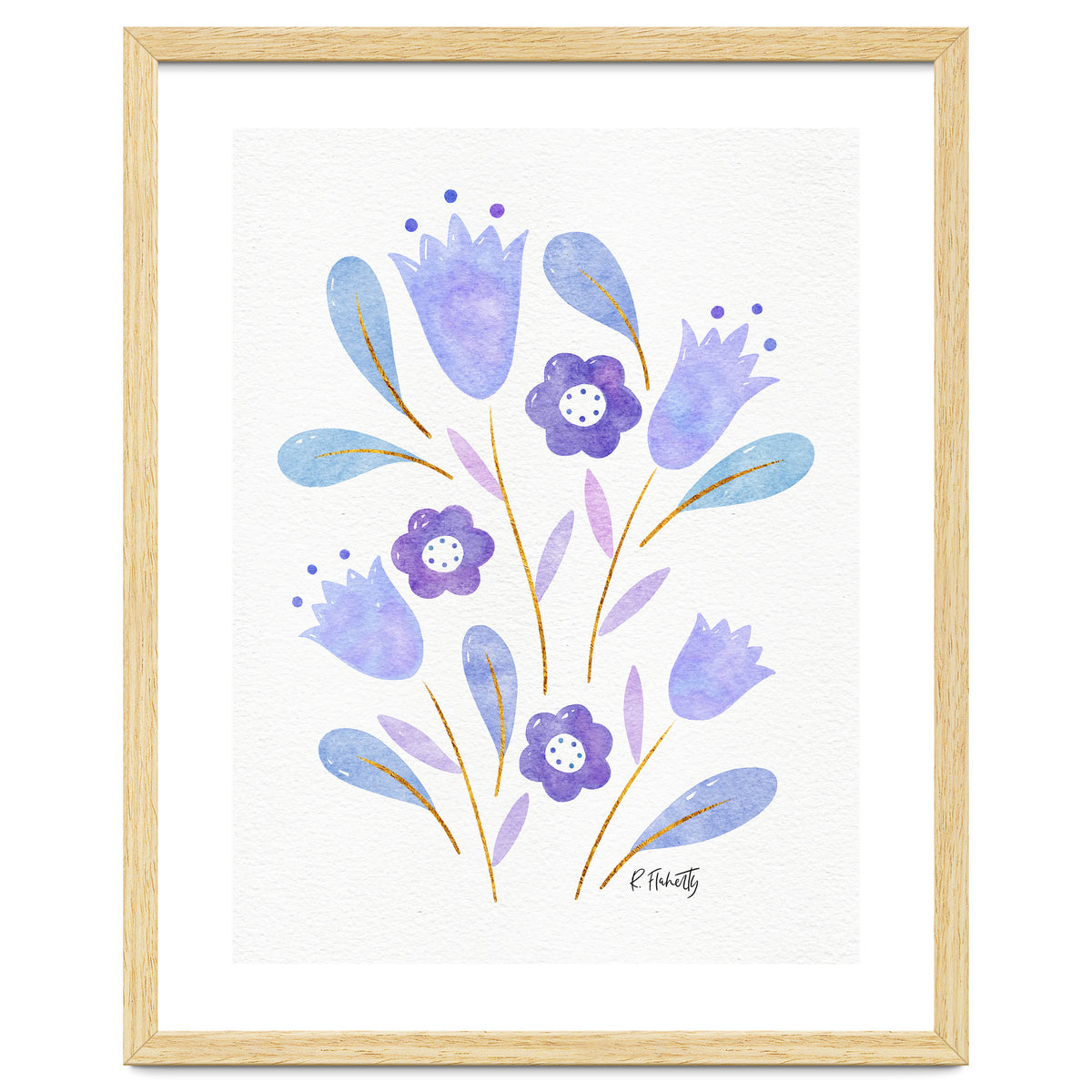 Watercolour Tulips | Purple
