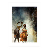 VINTAGE COUPLE IN AUTUMNAL ABSTRACT FOREST I (Print Only) thumbnail