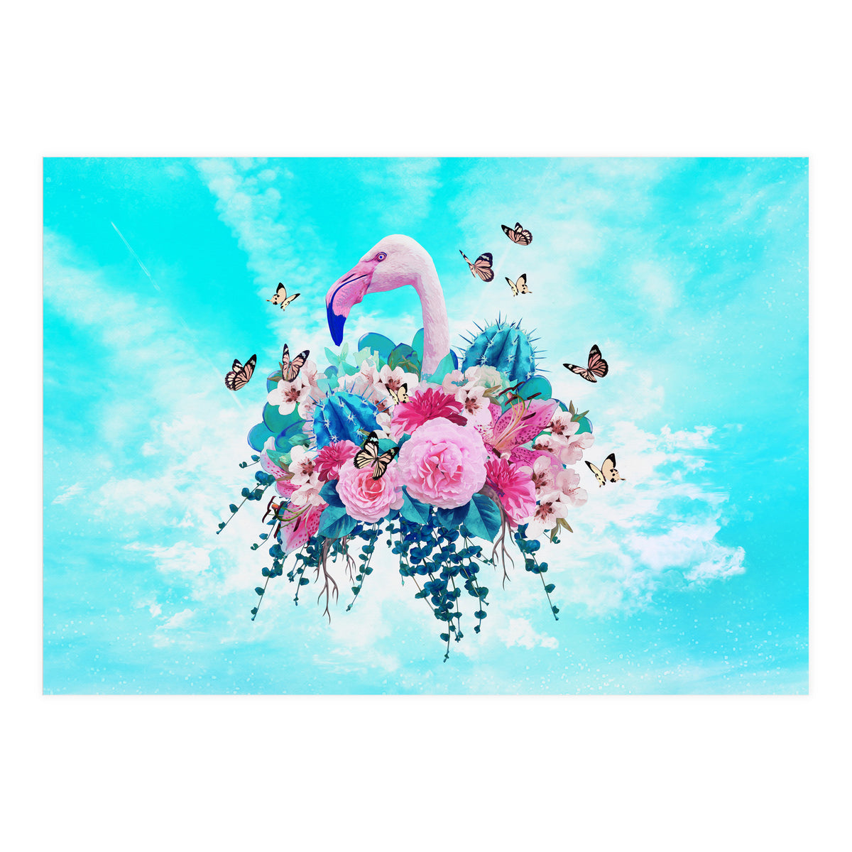 Floral Flamingo  (Print Only)
