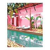 Vacay Villa | Blush Pink Summer Architecture | Tropical Travel Building | Palm Bohemian Resort (Print Only) thumbnail
