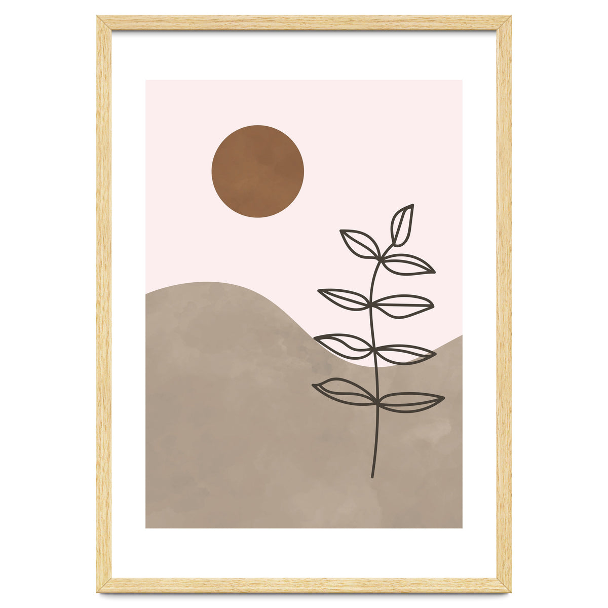 Sun Leaf Abstract Botanical Mid Century