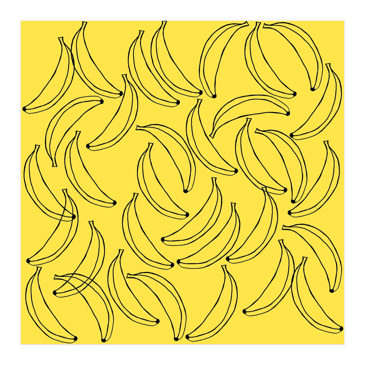 Bananas pattern on yellow background (Print Only)