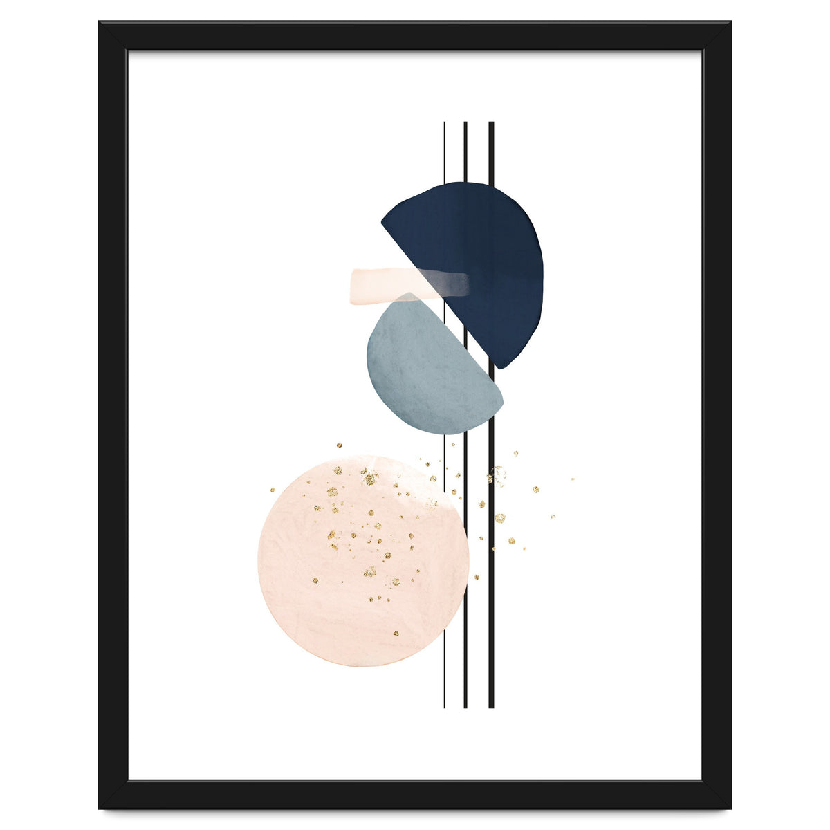 Abstract Study Blush and Navy Blue