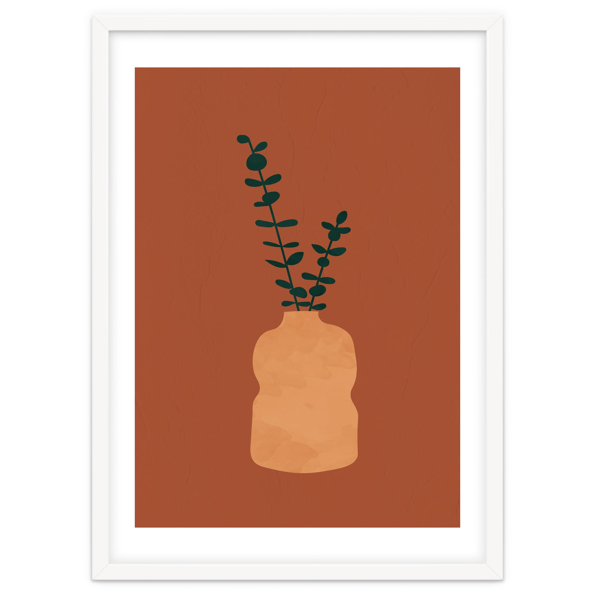 Terracotta Earth Tones Wall Decor Pottery Plant II