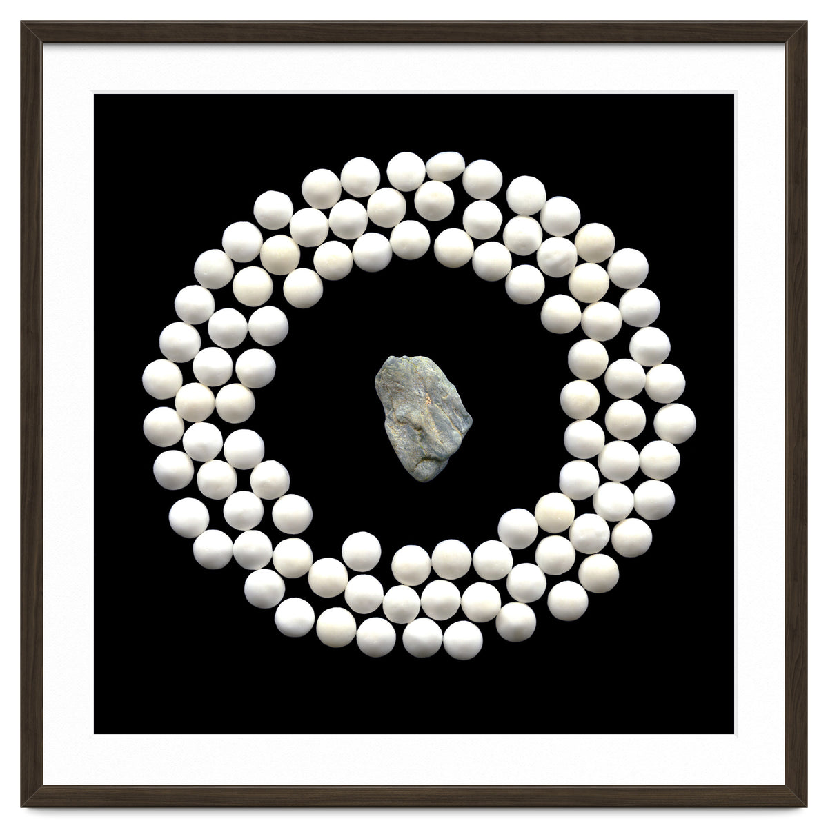 White pearls and stone