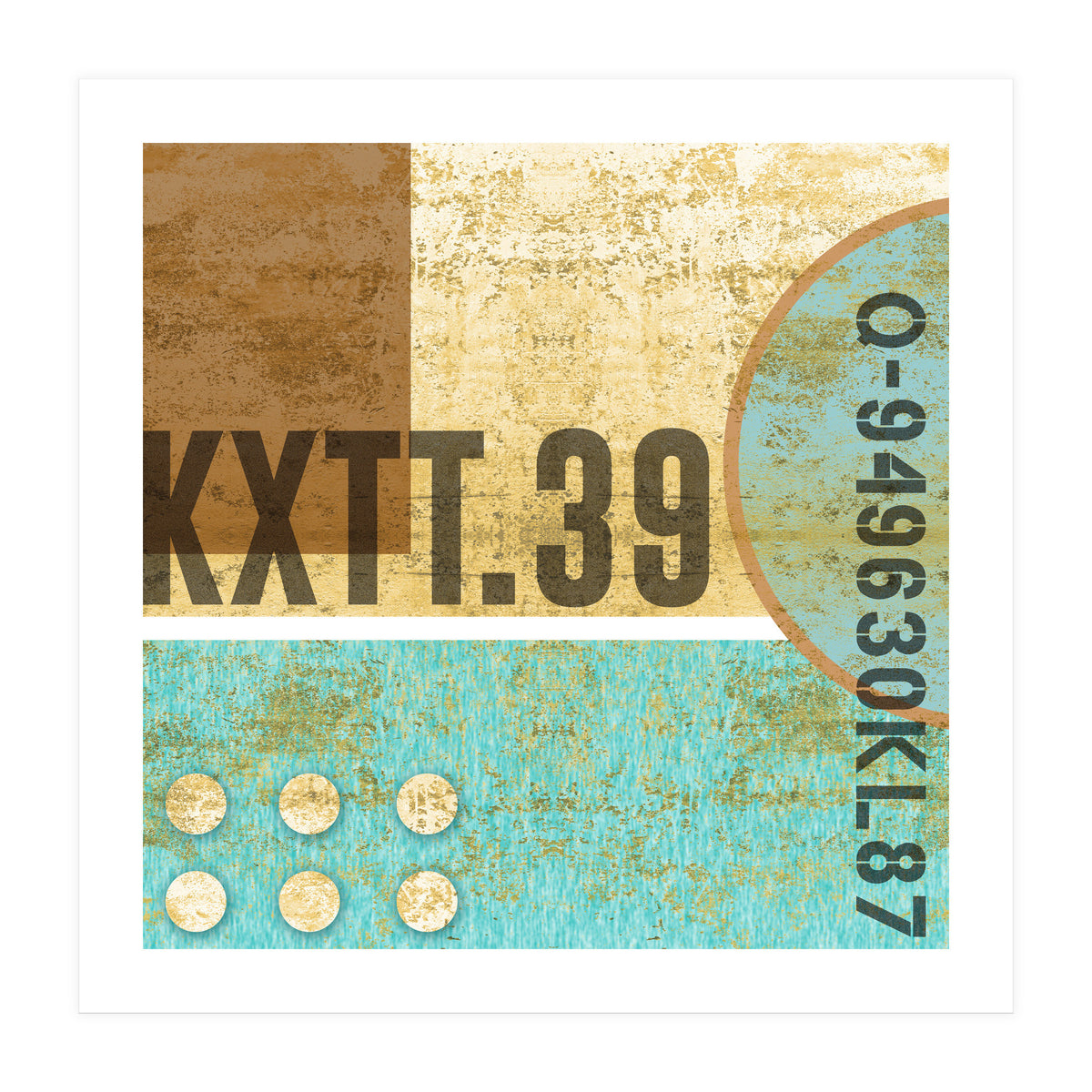 Abstract Industrial Sand And Blue (Print Only)