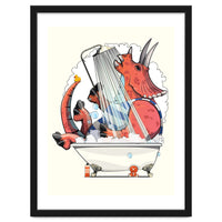 Dinosaur Triceratops in the Shower, funny bathroom humour