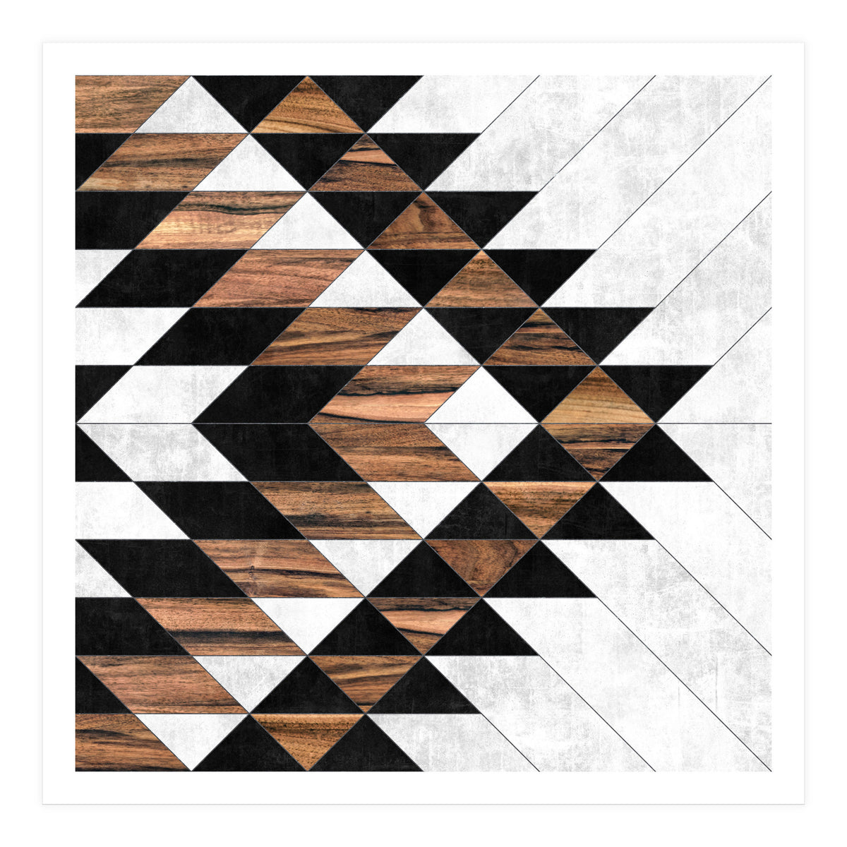 Urban Tribal Pattern No.9 - Concrete and Wood (Print Only)