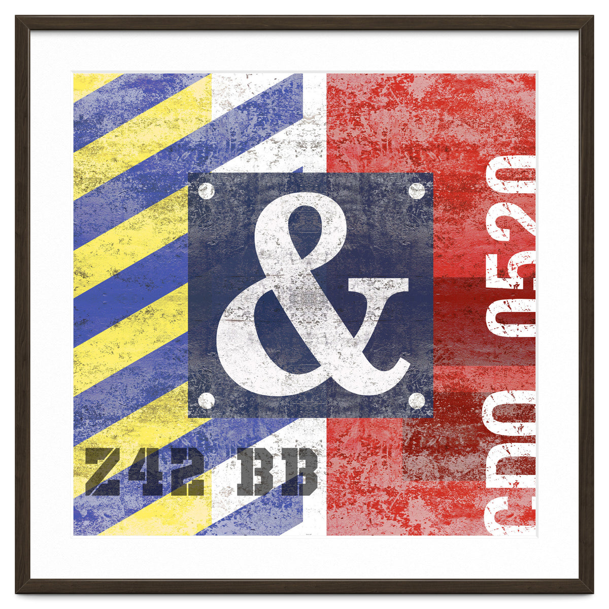 Blue Ampersand Industrial Abstract