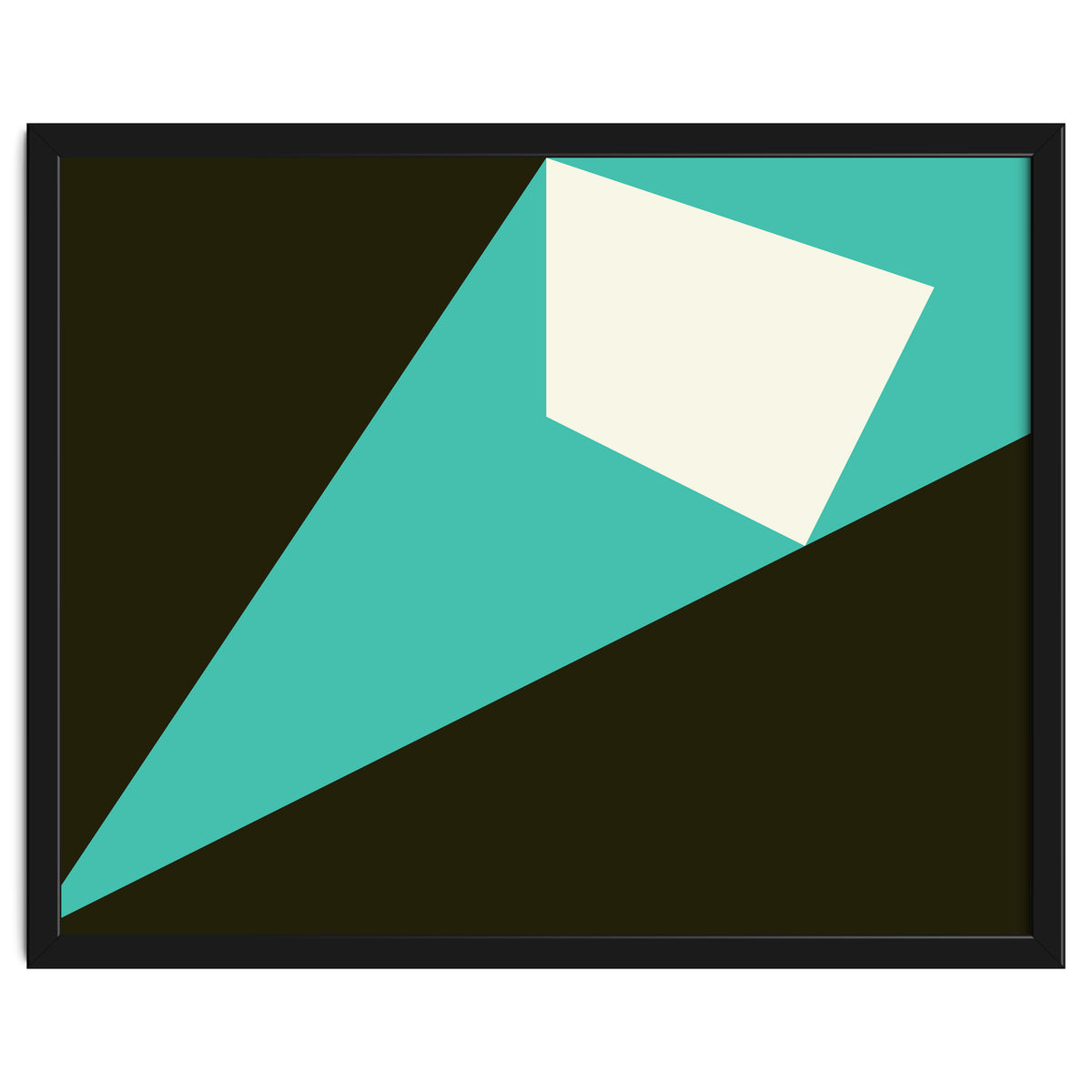 Geometric Shapes No. 72 - turquoise, white & black