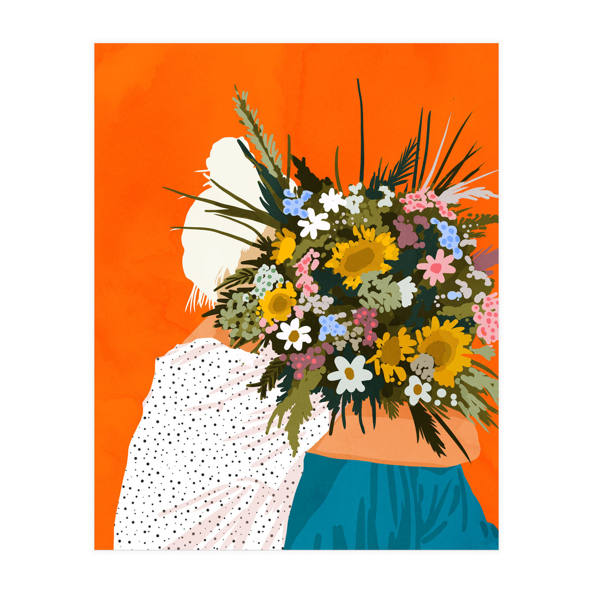 Happiness Is To Hold Flowers In Both Hands (Print Only)