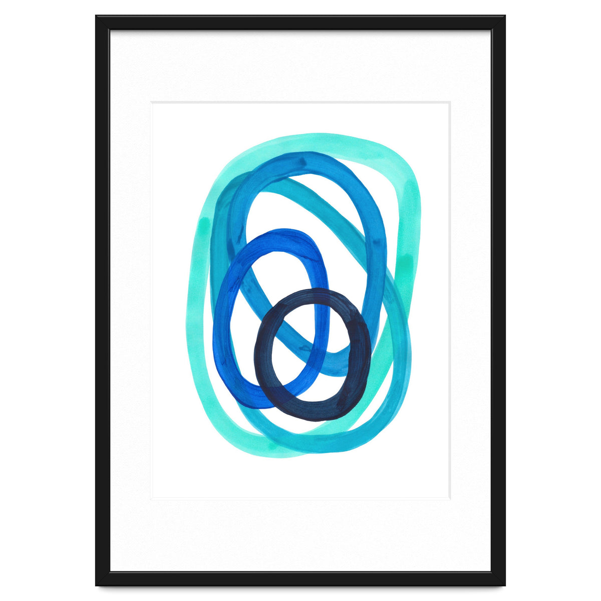 Marine Blues Blue Teal Turquoise Navy Blue Nesting Circles