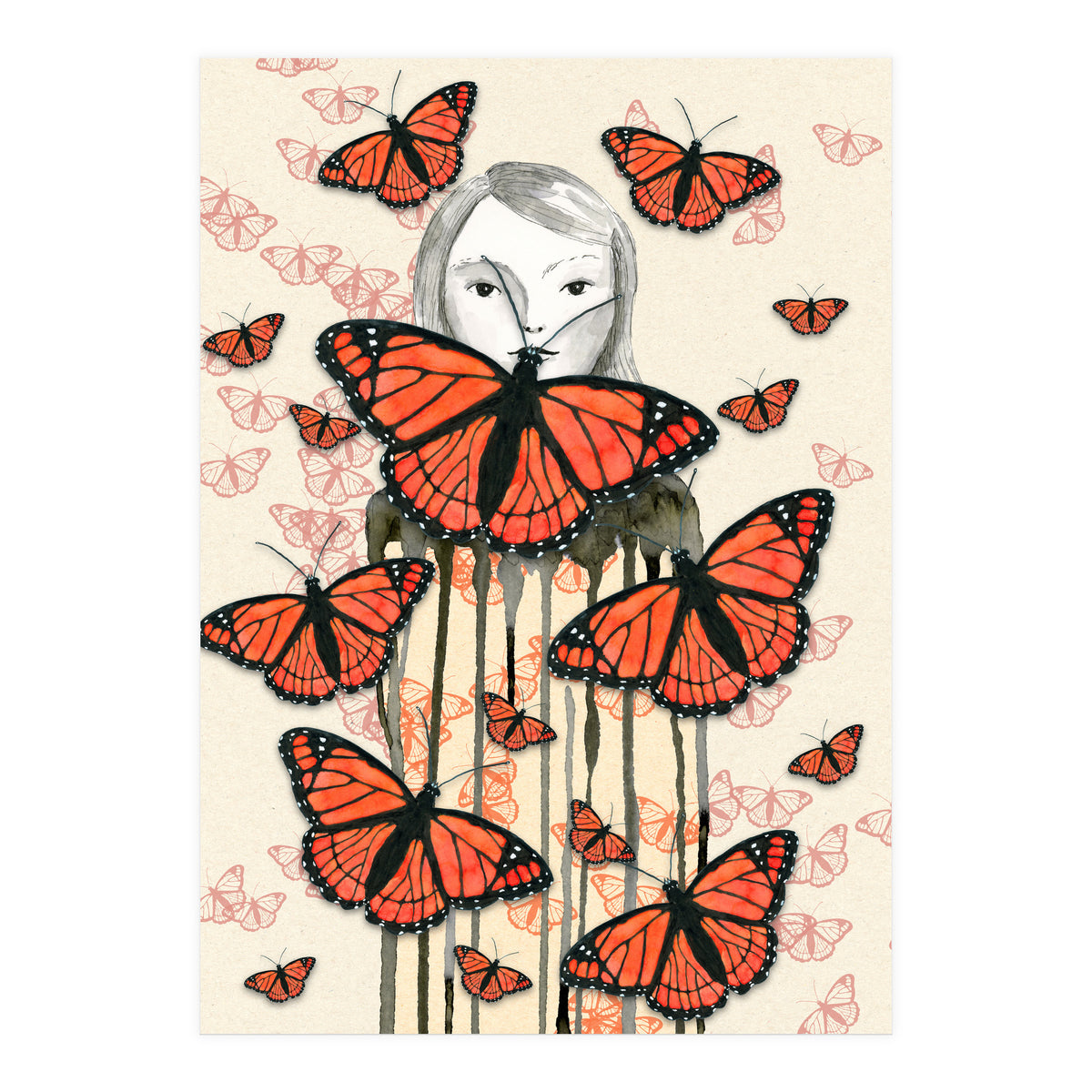 Surrounded by butterflies (Print Only)