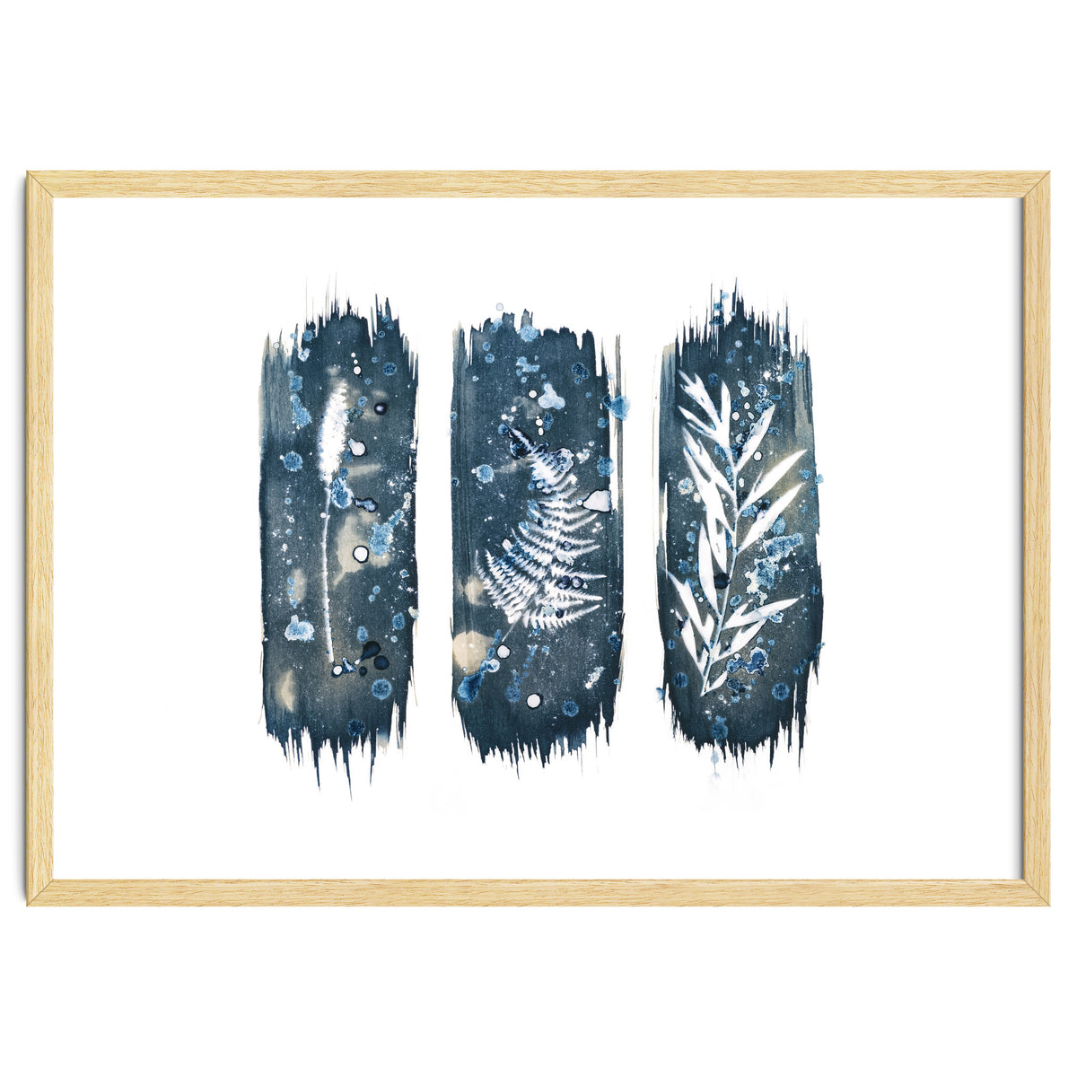 Indigo Blue Botanical Leaves No. 7