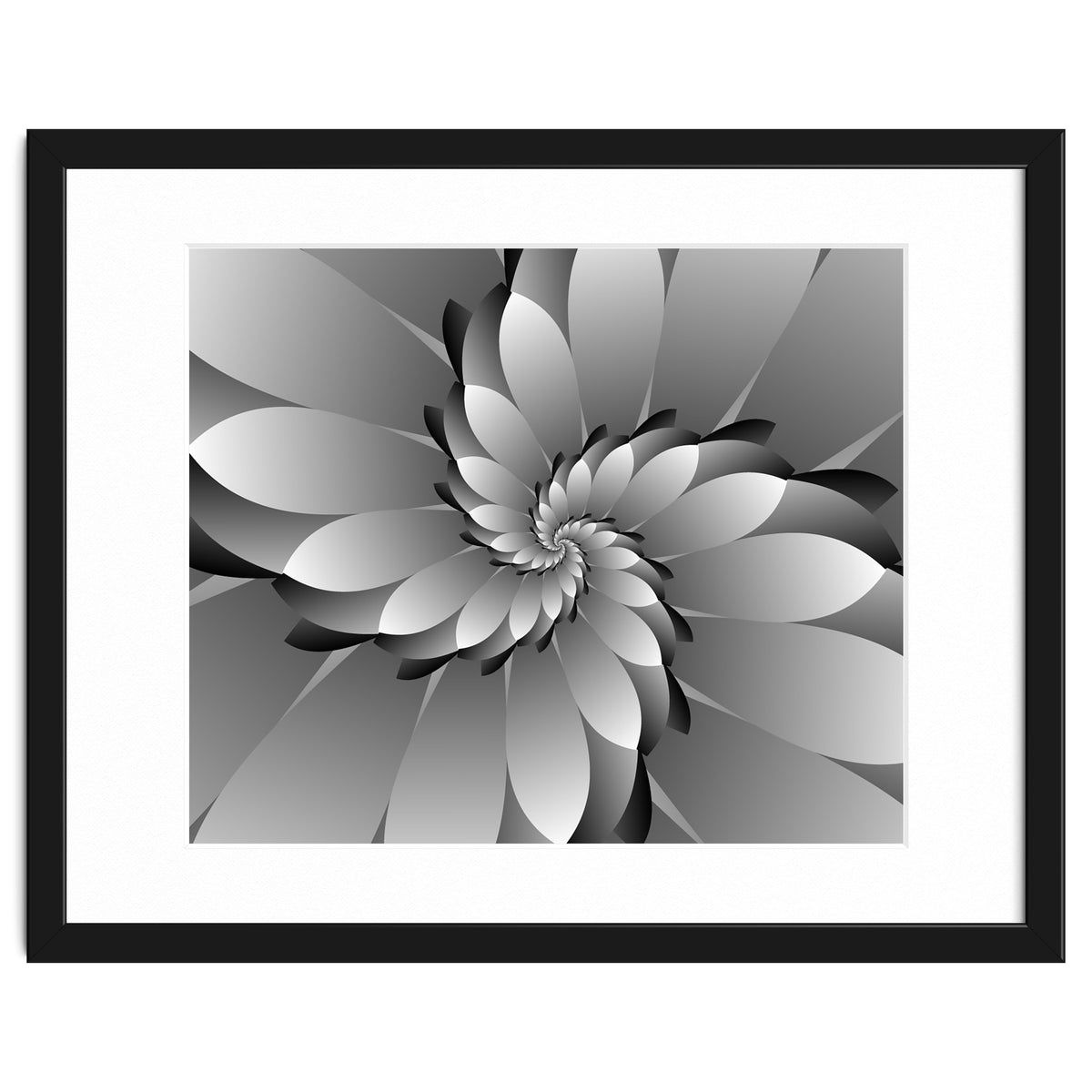 BLACK Floral 3D ART
