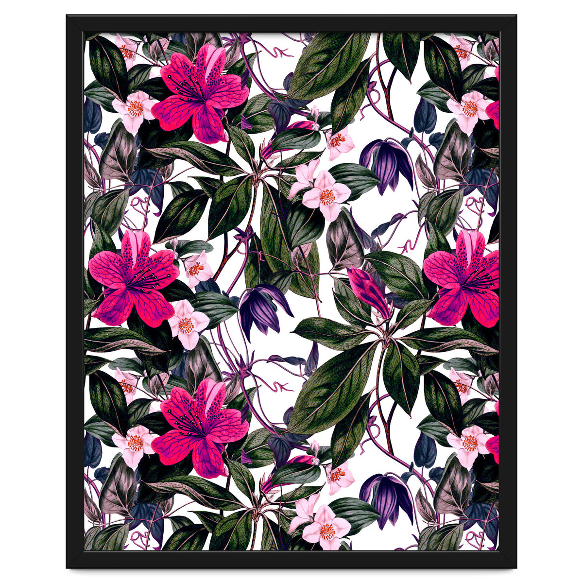 Pattern antique botanical flowers