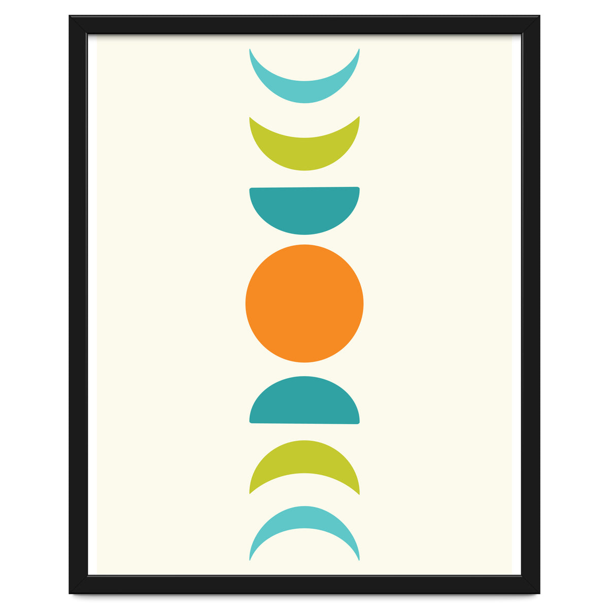 Abstract Moons Teal and Orange