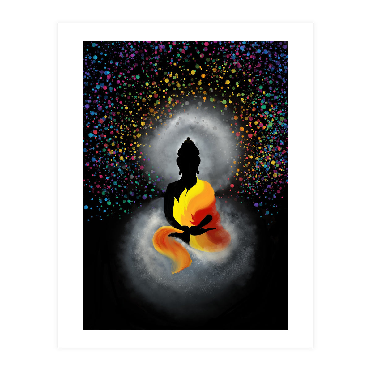 Cosmic Buddha Colourful by Poonam Shah (Print Only)