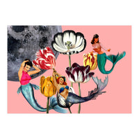 Mermaid Floral with moon (Print Only)