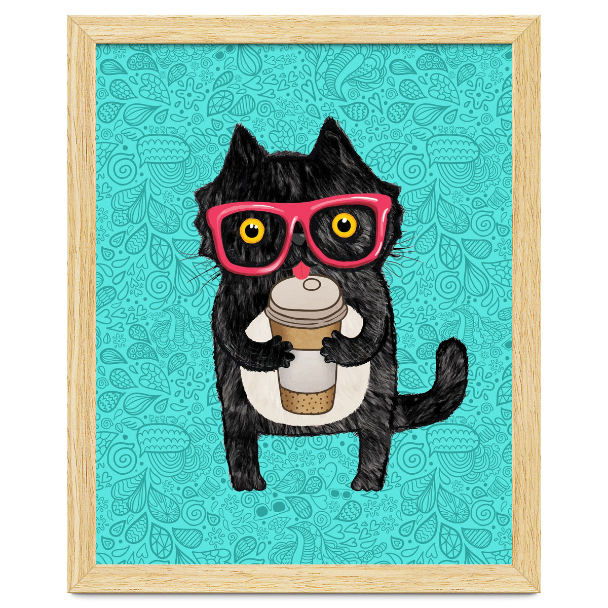 Cute Coffee cat and doodles