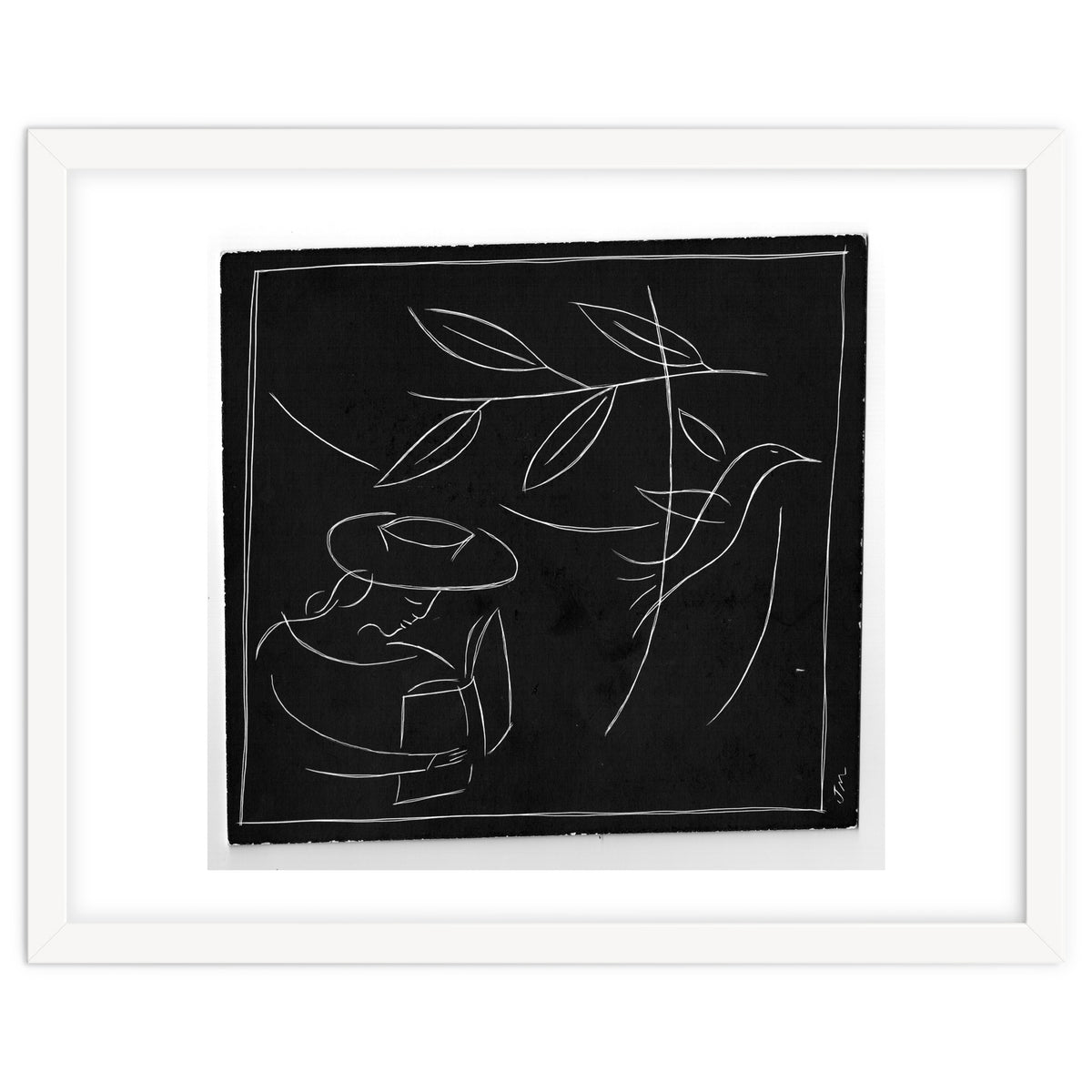 Woman With Bird And Book