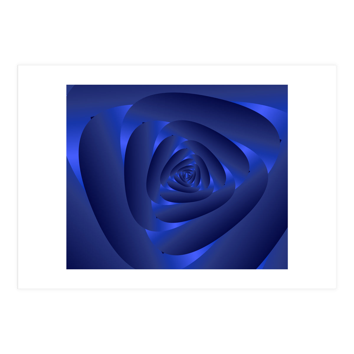 Blue Color Rose Spiral Pattern (Print Only)