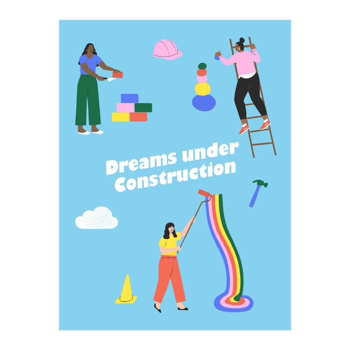 Dreams Under Construction Blue (Print Only)