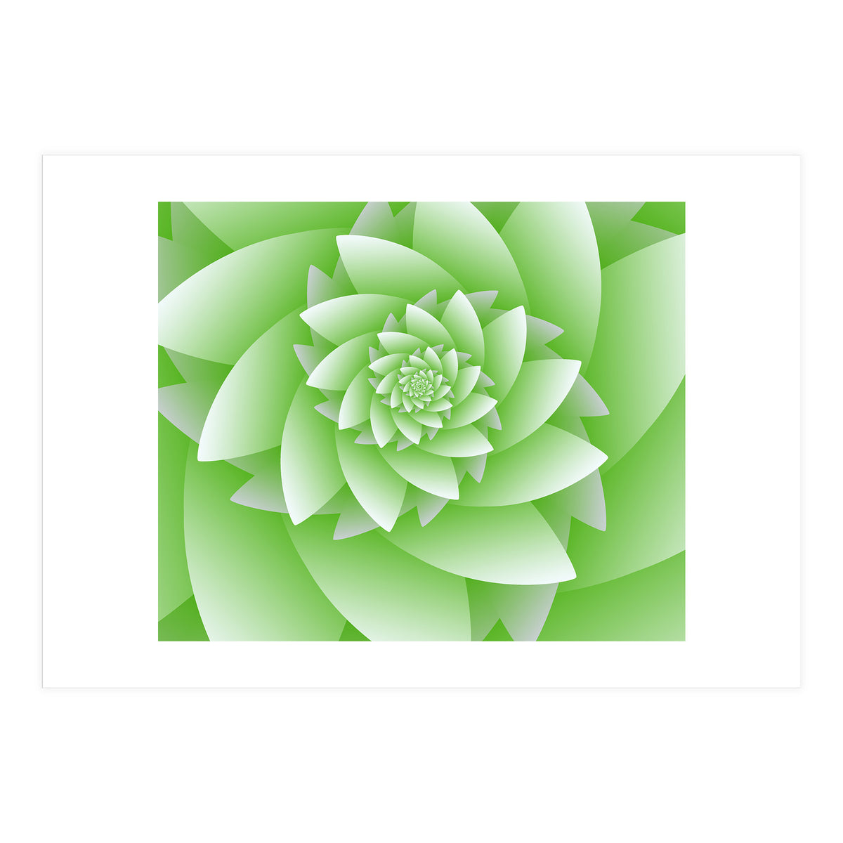 Abstract Green Floral Optical Illusions Art (Print Only)