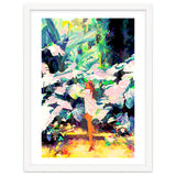 Live Quietly In a Corner Of Nature, Modern Bohemian Woman Jungle Forest Eclectic Painting thumbnail