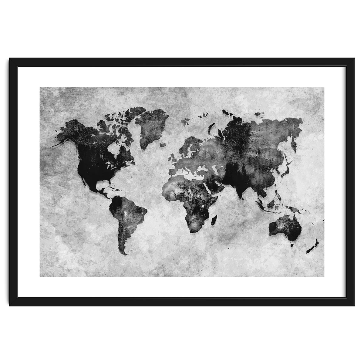 black and white world map