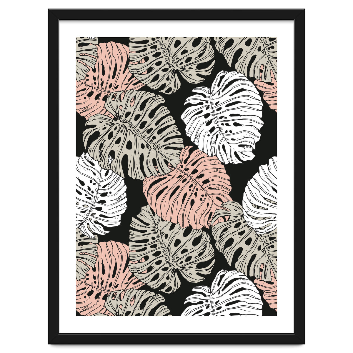 Monstera in the darkness of the jungle