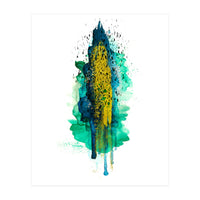 Abstract watercolour peacockgold (Print Only)