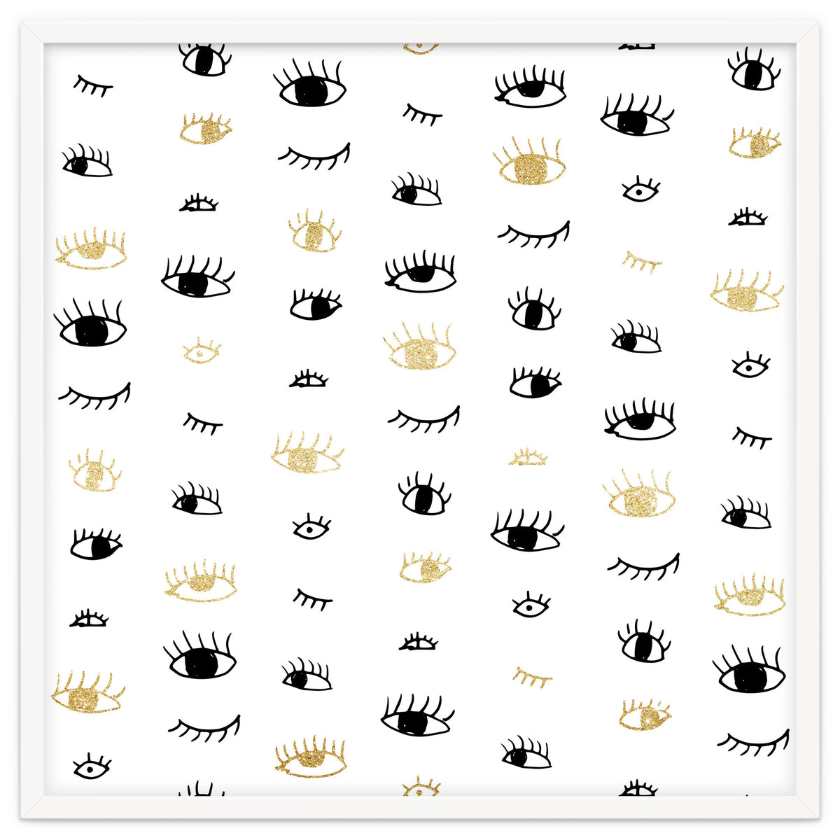 Gold and black eyes and lashes pattern