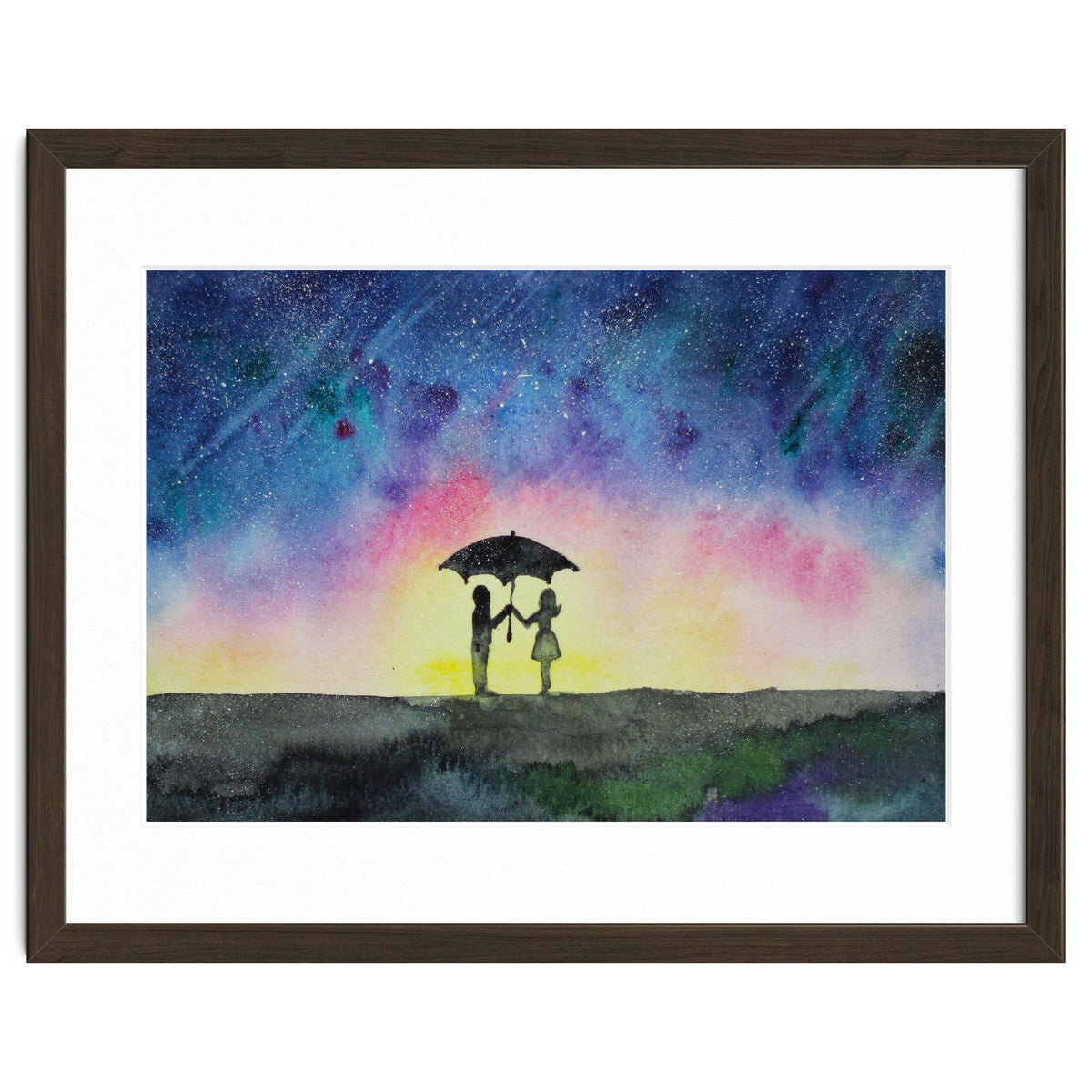Under the star rain || watercolor