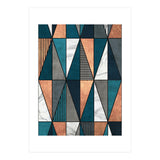 Copper, Marble and Concrete Triangles with Blue (Print Only) thumbnail